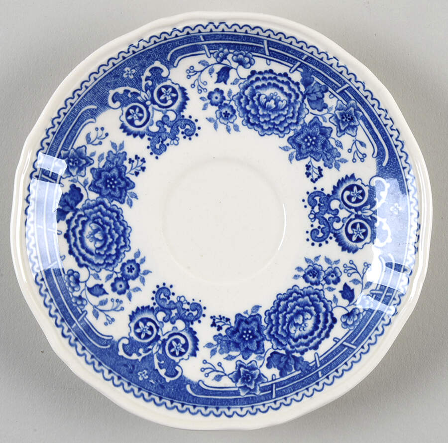 Burgenland Blue (Green Blue, Black Backstamp) Saucer for Flat Demitasse Cup by Villeroy & Boch-1
