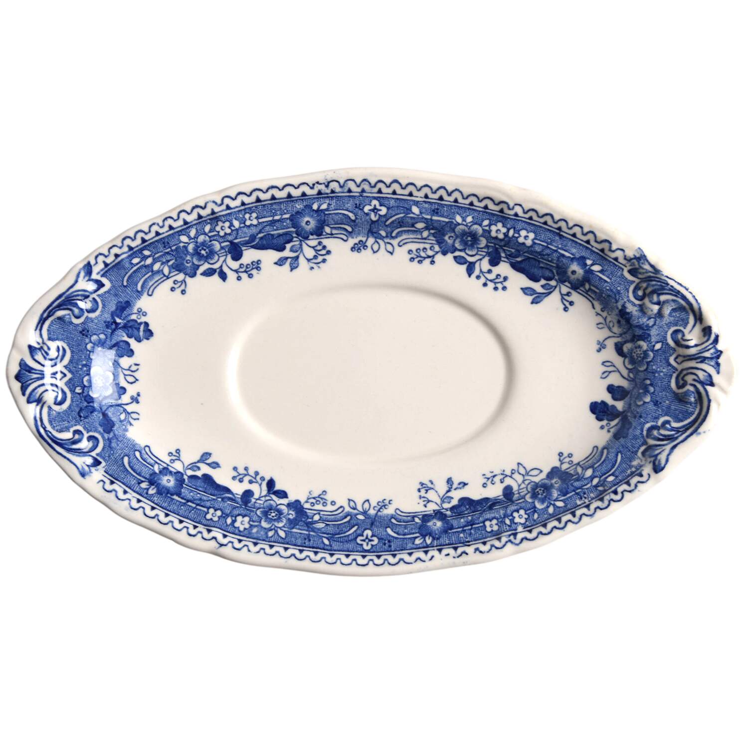 Burgenland Blue (Green Blue, Black Backstamp) Individual Gravy Boat No Underplate by Villeroy & Boch-1