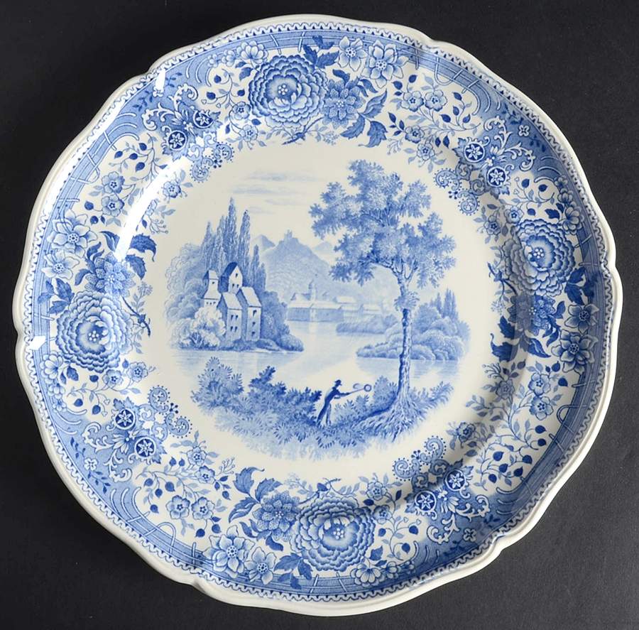 Burgenland Blue (Green Blue, Black Backstamp) Dinner Plate by Villeroy & Boch-1