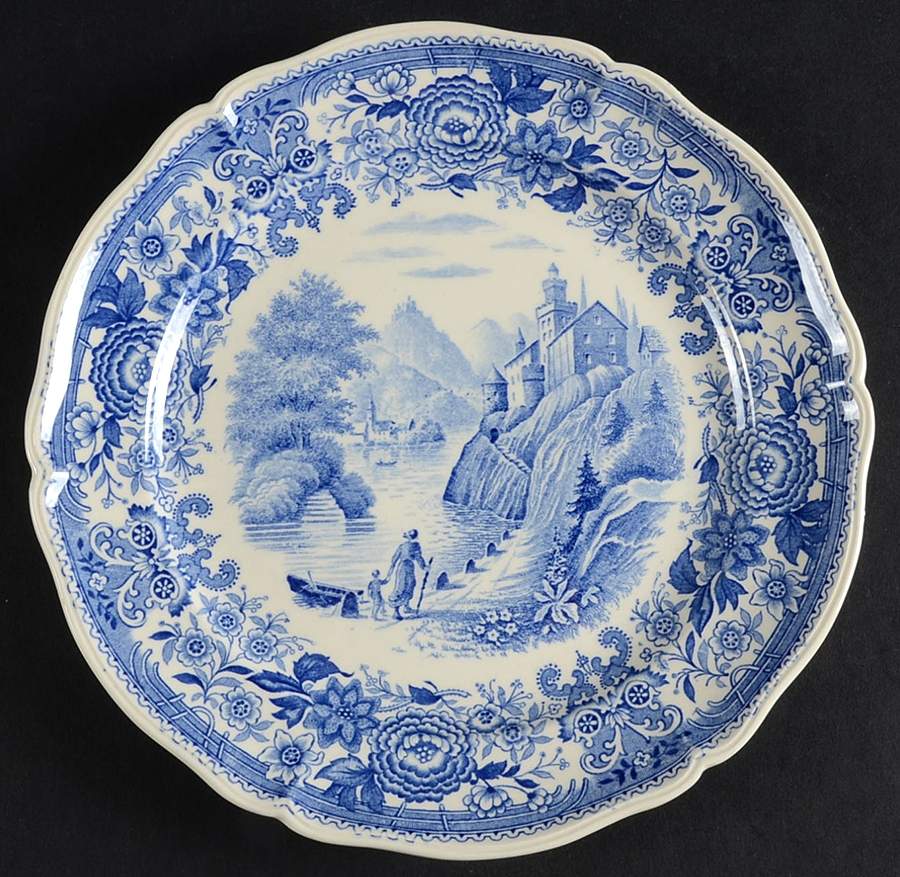 Burgenland Blue (Green Blue, Black Backstamp) Salad Plate by Villeroy & Boch-1