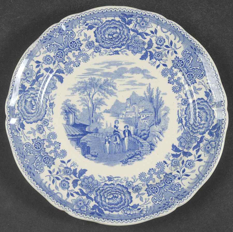 Burgenland Blue (Green Blue, Black Backstamp) Salad Plate by Villeroy & Boch-1
