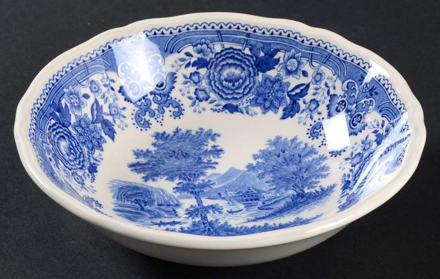 Burgenland Blue (Green Blue, Black Backstamp) Soup/Cereal Bowl by Villeroy & Boch-1