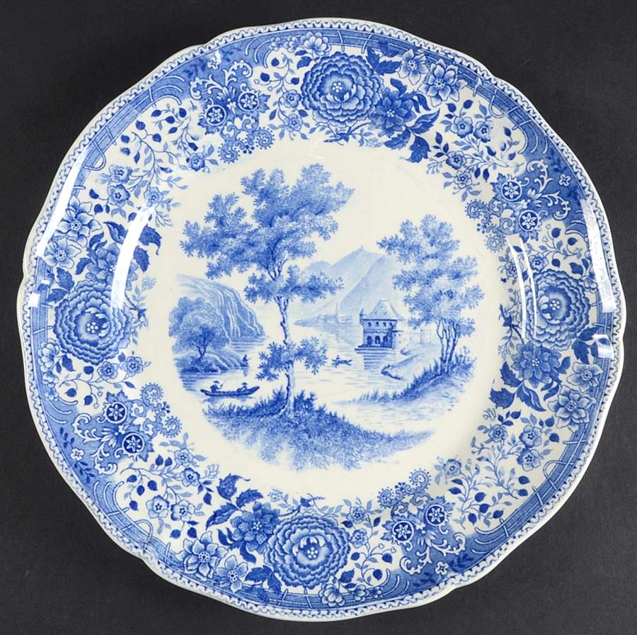 Burgenland Blue (Green Blue, Black Backstamp) Dinner Plate by Villeroy & Boch-1