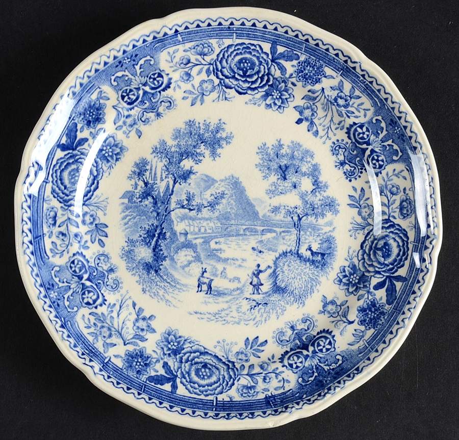 Burgenland Blue (Green Blue, Black Backstamp) Bread & Butter Plate by Villeroy & Boch-1