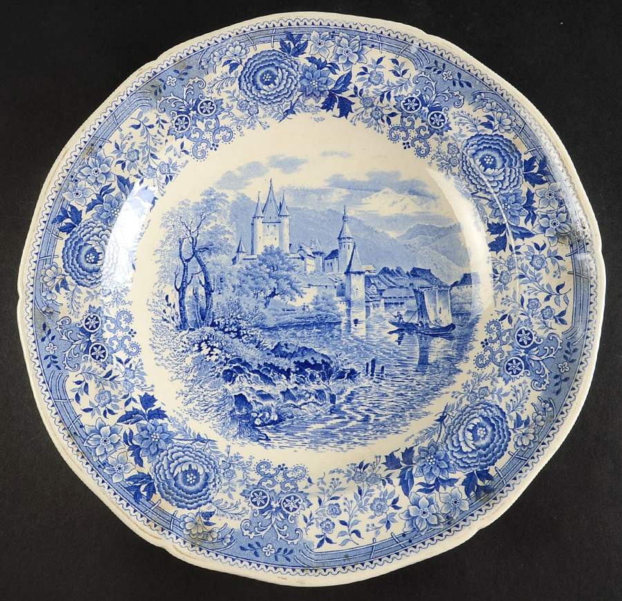 Burgenland Blue (Green Blue, Black Backstamp) 11" Shallow Round Bowl by Villeroy & Boch-1