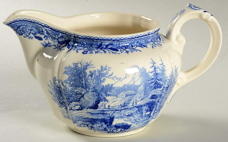Burgenland Blue (Green Blue, Black Backstamp) Oversize Creamer by Villeroy & Boch-1