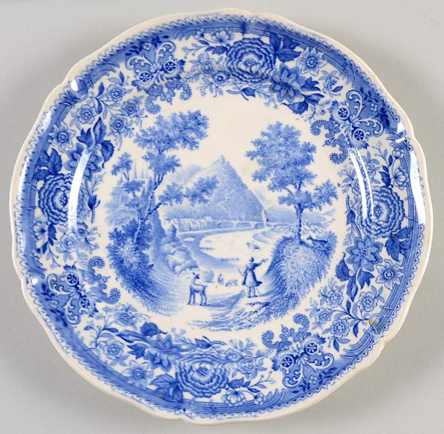Burgenland Blue (Green Blue, Black Backstamp) Salad Plate by Villeroy & Boch-1