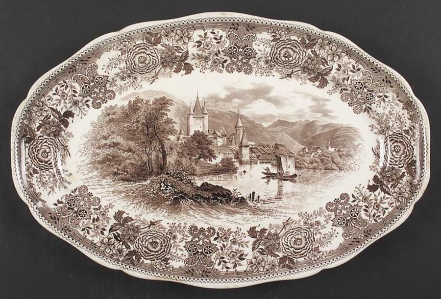 Burgenland Brown 15" Oval Serving Platter by Villeroy & Boch-1