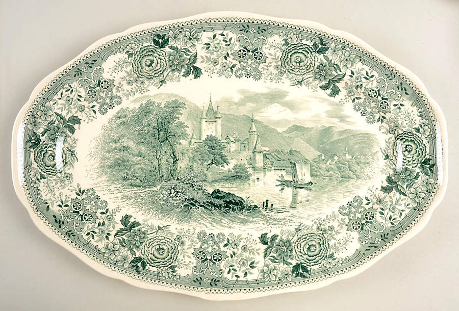 Burgenland Green 15" Oval Serving Platter by Villeroy & Boch-1