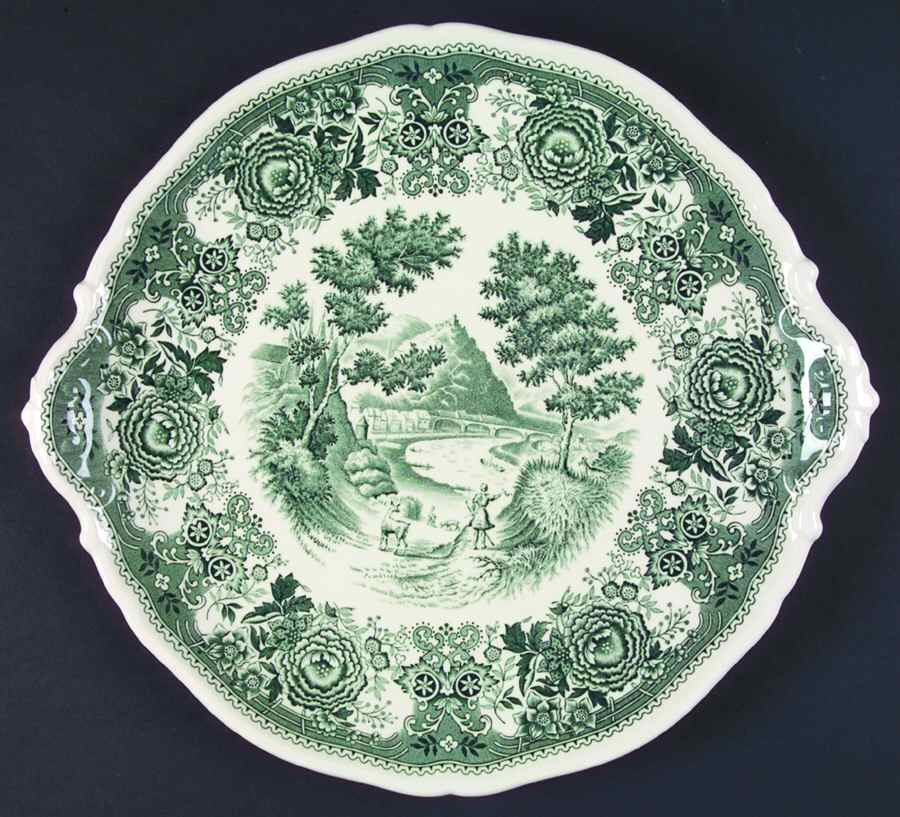 Burgenland Green Handled Cake Plate by Villeroy & Boch-1