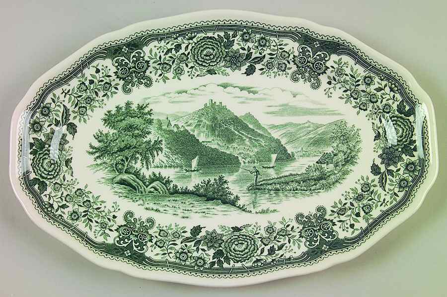 Burgenland Green 12" Oval Serving Platter by Villeroy & Boch-1