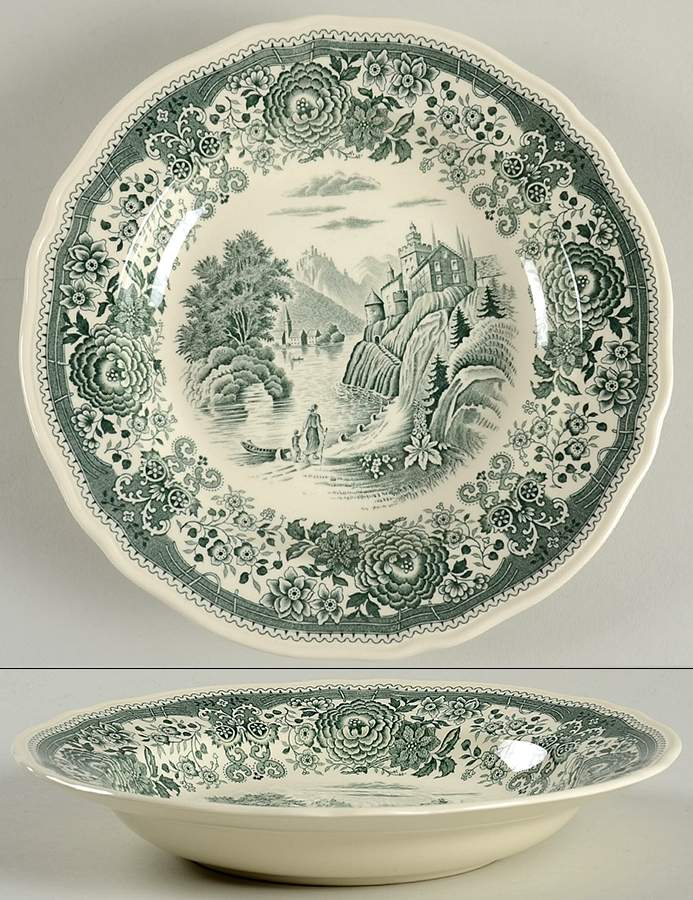 Burgenland Green Large Rim Soup Bowl by Villeroy & Boch-1