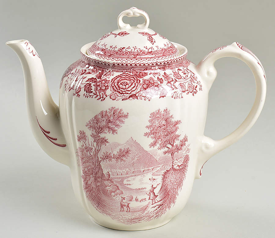 Burgenland Maroon Coffee Pot & Lid by Villeroy & Boch-1