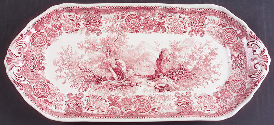 Burgenland Maroon Large Sandwich Tray by Villeroy & Boch-1