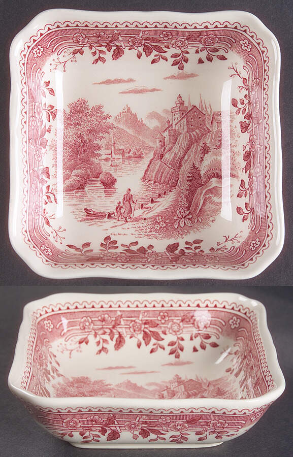 Burgenland Maroon Square Fruit/Dessert (Sauce) Bowl by Villeroy & Boch-1