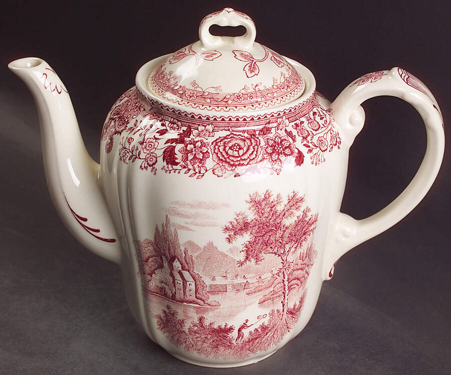 Burgenland Maroon Coffee Pot & Lid by Villeroy & Boch-1