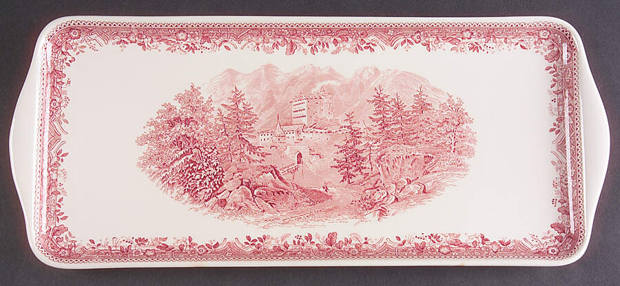 Burgenland Maroon Large Sandwich Tray by Villeroy & Boch-1