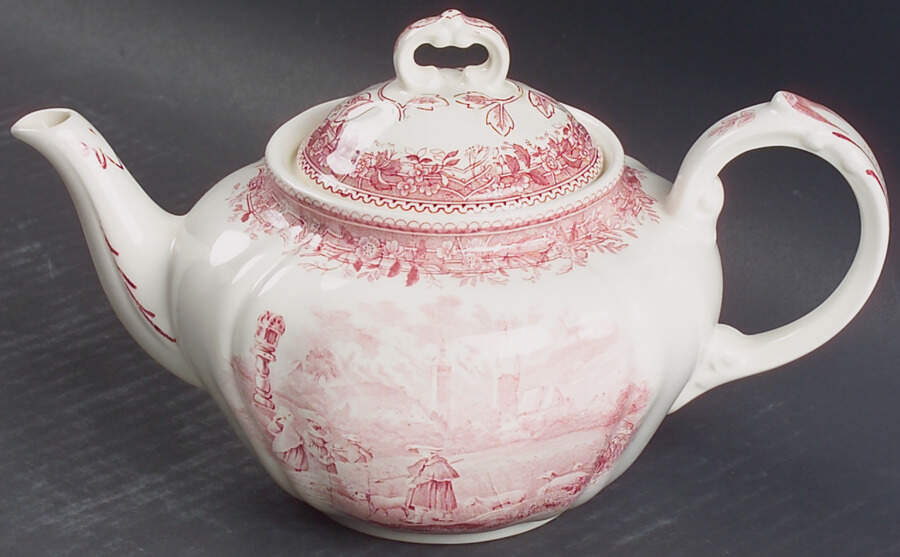 Burgenland Maroon Teapot & Lid by Villeroy & Boch-1