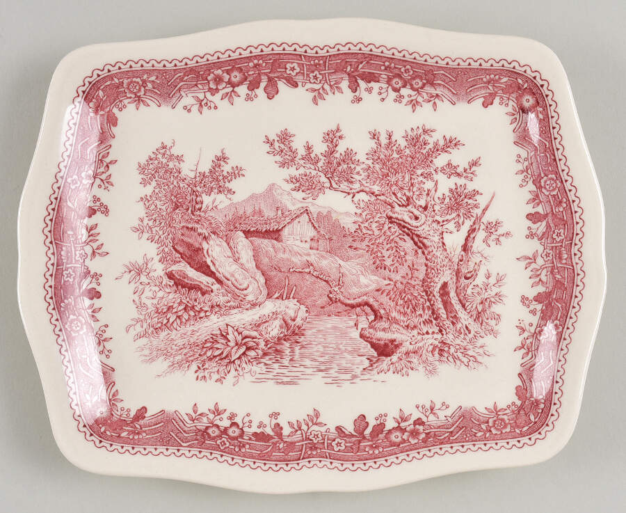 Burgenland Maroon Rectangular Butter No Lid by Villeroy & Boch-1