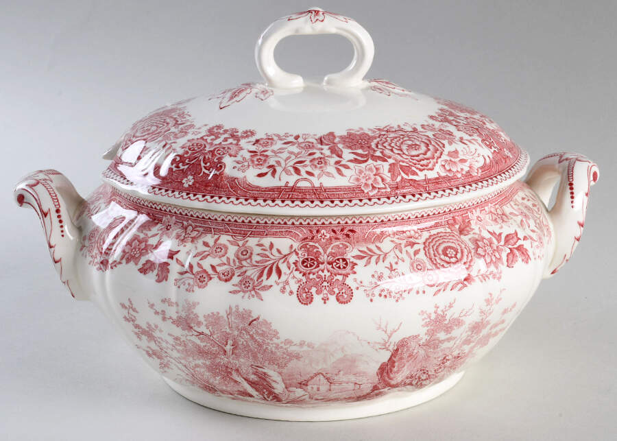Burgenland Maroon Tureen &  Lid by Villeroy & Boch-1