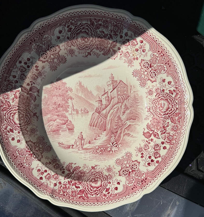 Burgenland Maroon Large Rim Soup Bowl by Villeroy & Boch-1