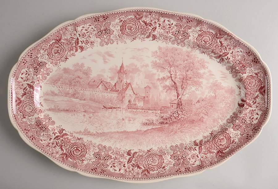 Burgenland Maroon 18" Oval Serving Platter by Villeroy & Boch-1