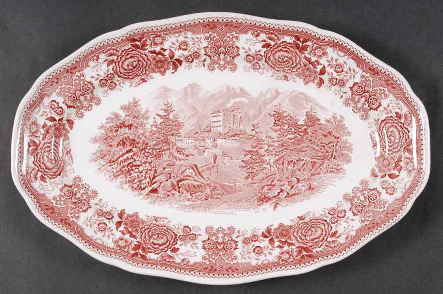 Burgenland Maroon 13" Oval Serving Platter by Villeroy & Boch-1