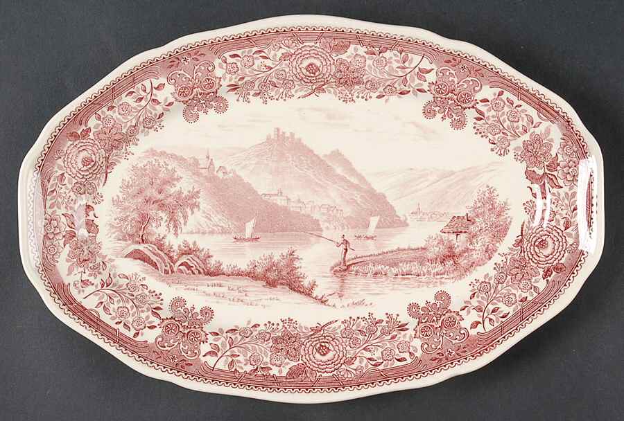 Burgenland Maroon 12" Oval Serving Platter by Villeroy & Boch-1