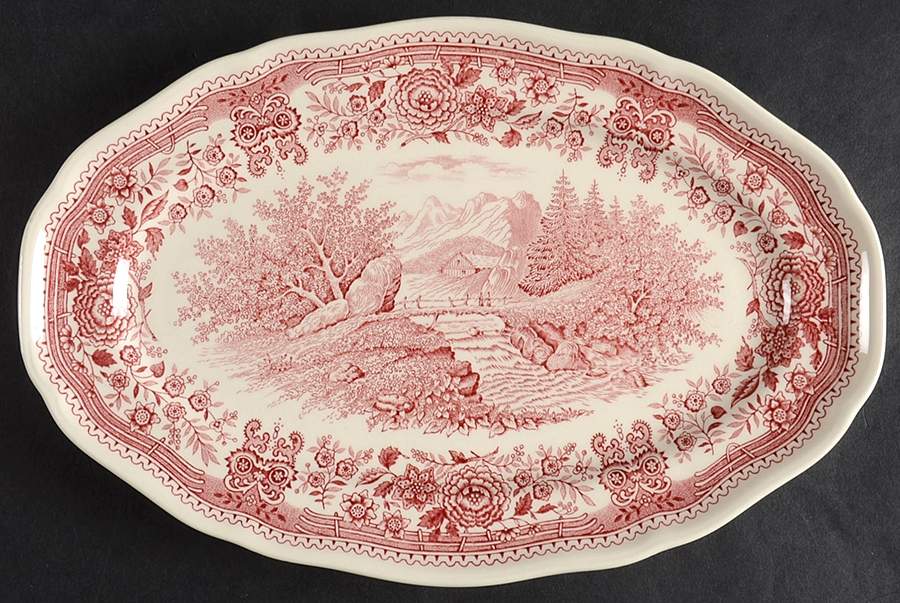 Burgenland Maroon 10" Oval Serving Platter by Villeroy & Boch-1