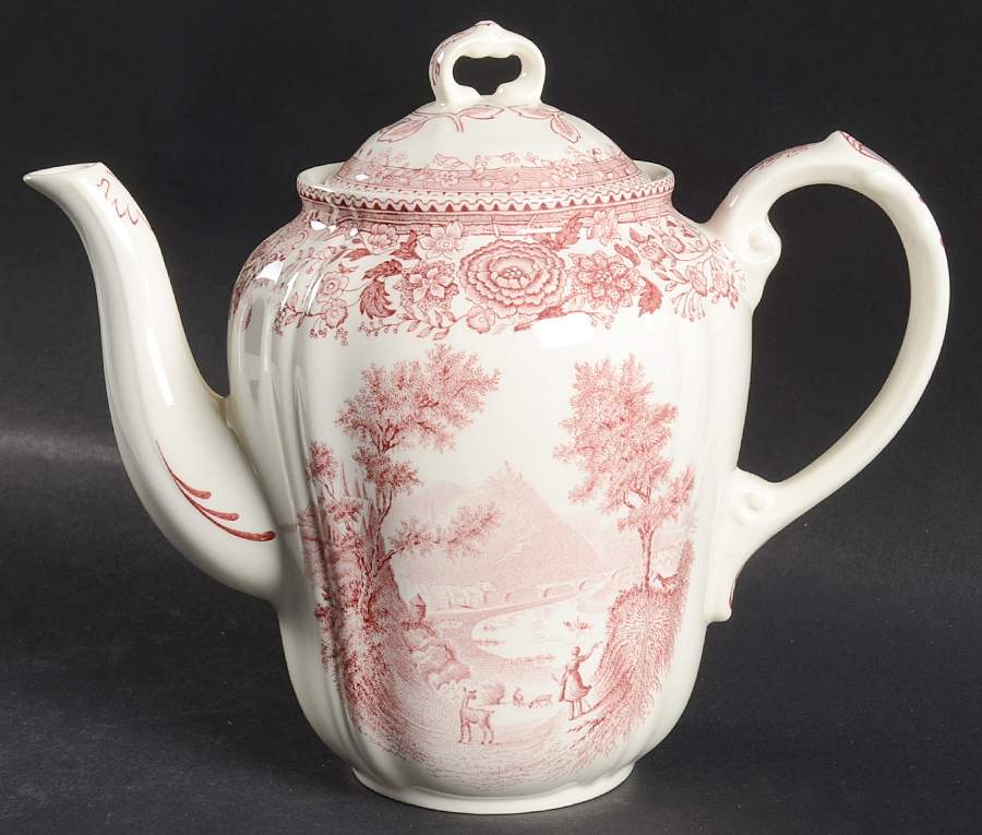 Burgenland Maroon Coffee Pot & Lid by Villeroy & Boch-1