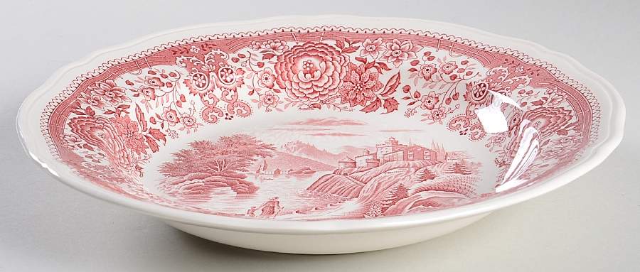 Burgenland Maroon Large Rim Soup Bowl by Villeroy & Boch-1
