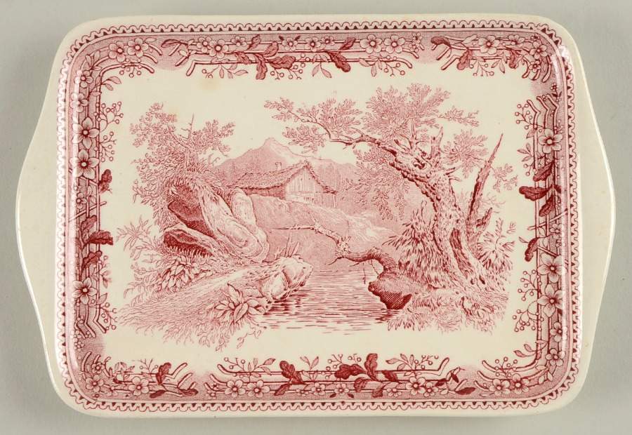Burgenland Maroon Butter Tray by Villeroy & Boch-1