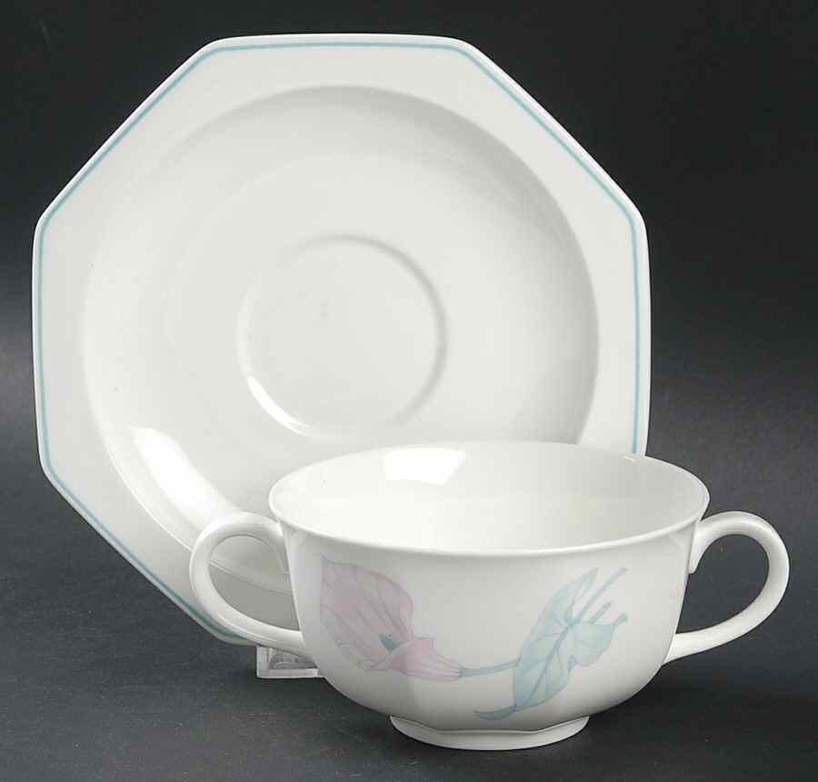 Calla Footed Cream Soup Bowl & Saucer Set by Villeroy & Boch-1