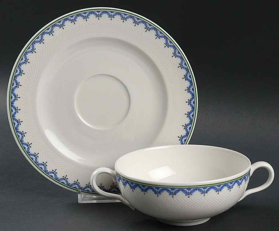 Casa Look Flat Cream Soup Bowl & Breakfast Saucer Set by Villeroy & Boch-1
