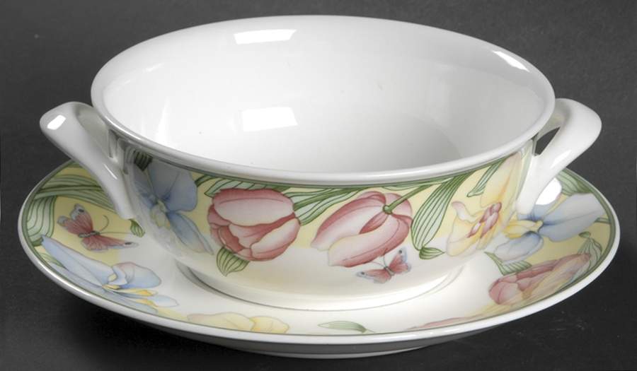 Canari Flat Cream Soup Bowl & Saucer Set by Villeroy & Boch-1