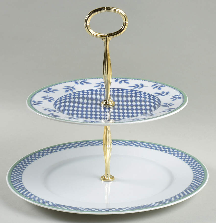 Castell 6 5/8"-10"  2 Tiered Serving Tray (Dp, Sp) HC by Villeroy & Boch-1