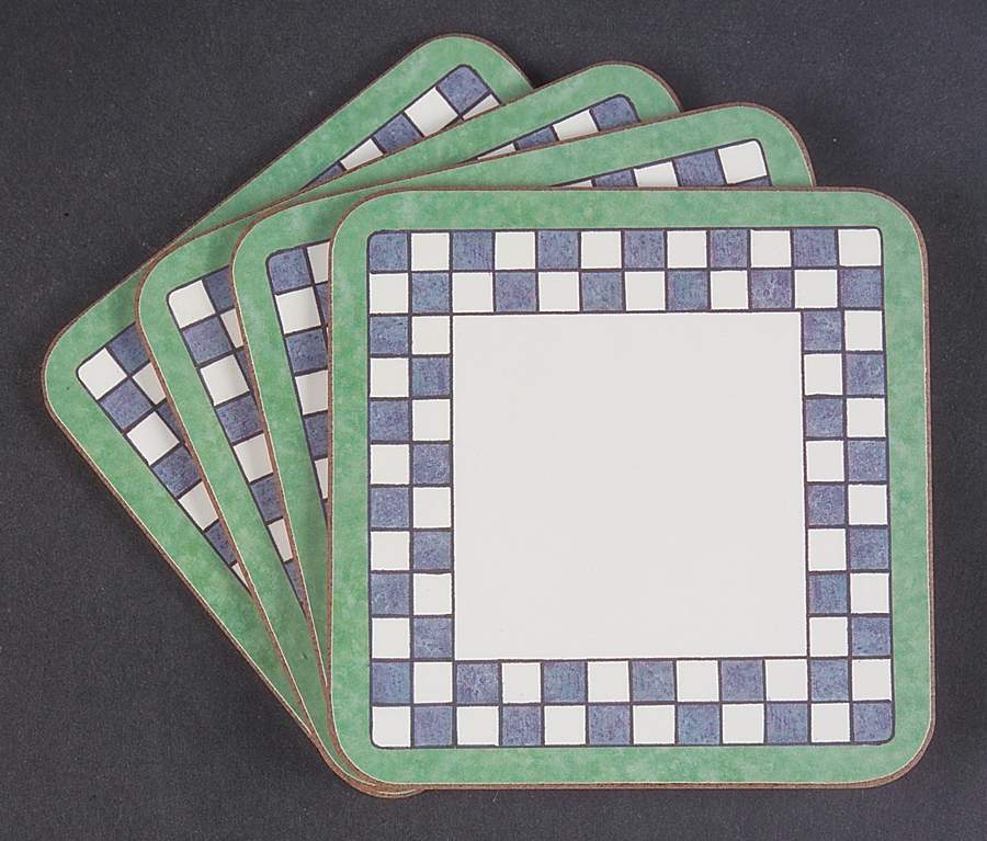 Castell (4 Pc) Cork Back Square Coaster Set by Villeroy & Boch-1