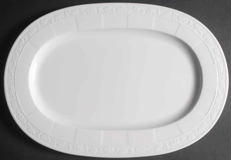 Cameo White (Weiss) 16" Oval Serving Platter by Villeroy & Boch-1