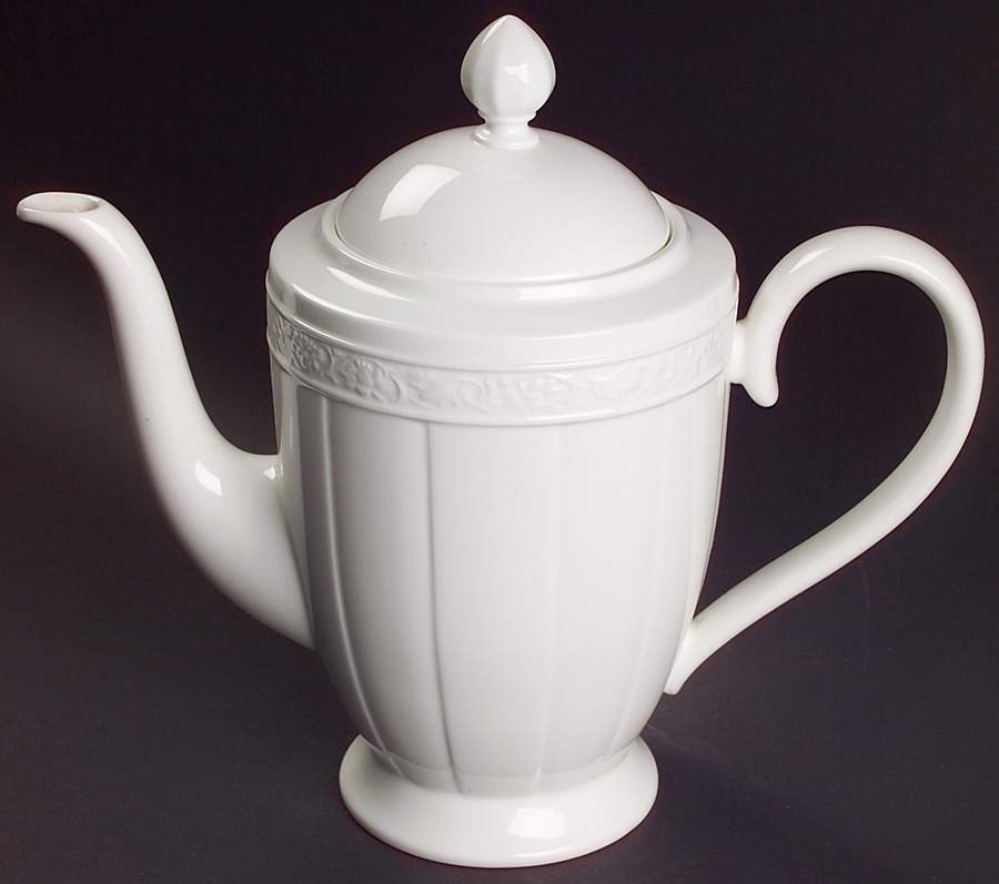 Cameo White (Weiss) Coffee Pot & Lid by Villeroy & Boch-1