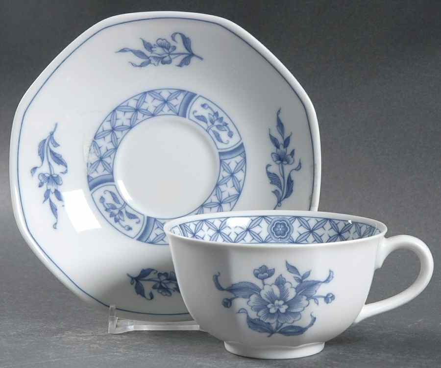 China Blue Flat Cup & Saucer Set by Villeroy & Boch-1