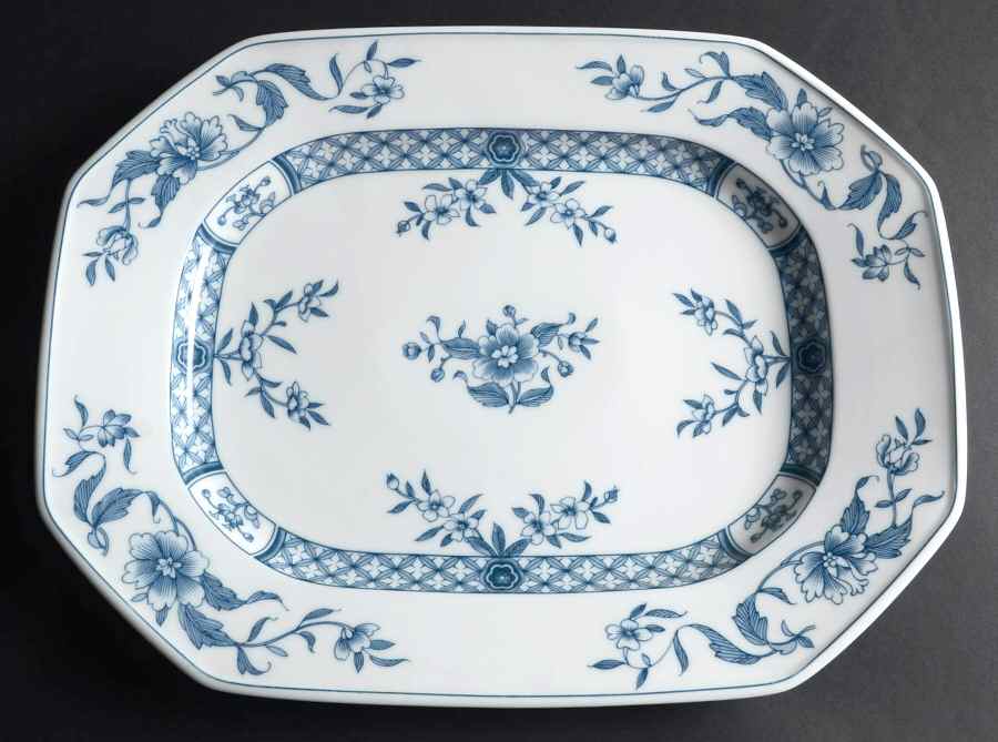 China Blue 14" Oval Serving Platter by Villeroy & Boch-1