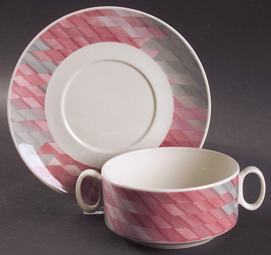 Collage Flat Cream Soup Bowl & Saucer Set by Villeroy & Boch-1