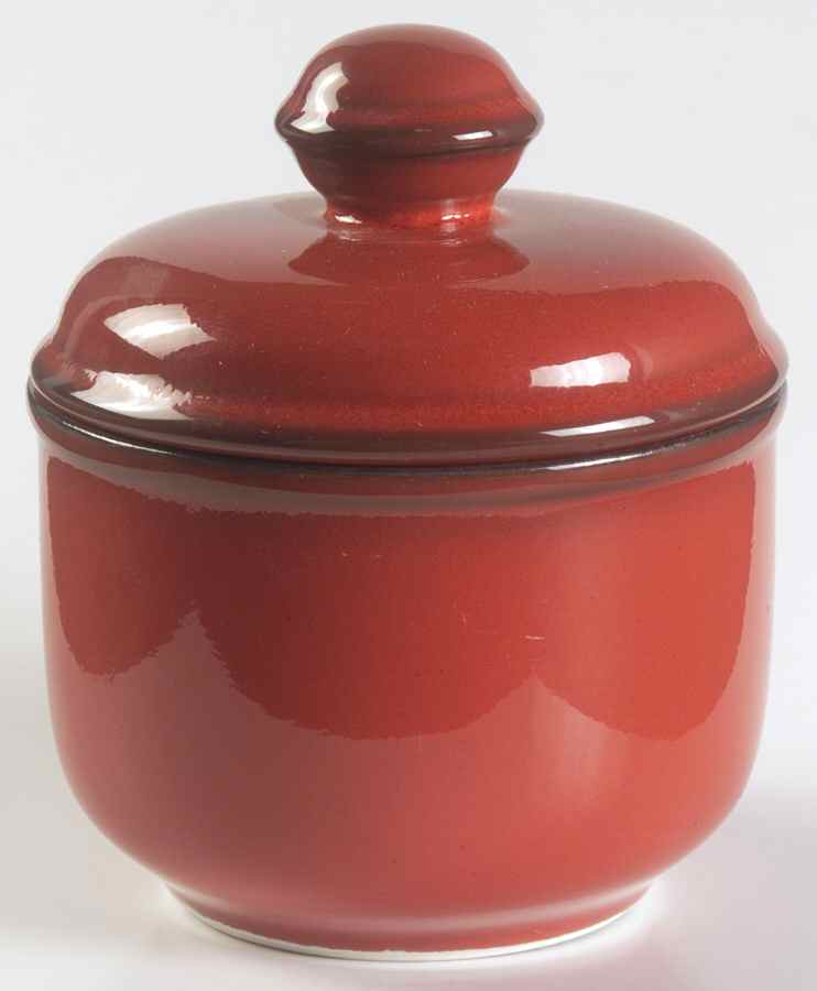 Cordoba Cordova Red (Brown Trim) Sugar Bowl & Lid by Villeroy & Boch-1