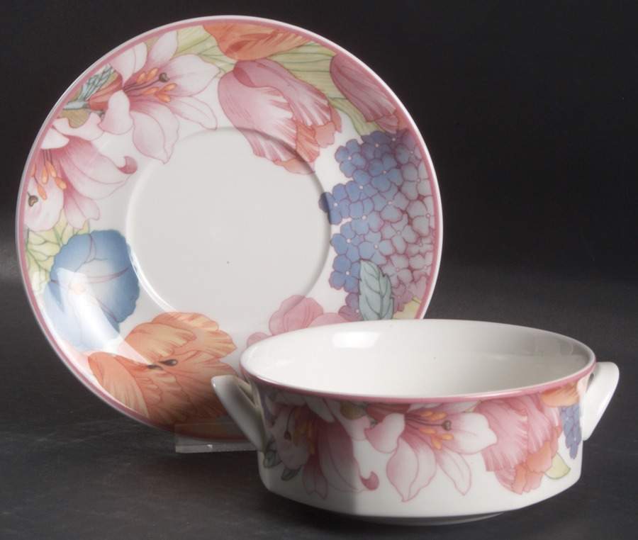 Corolla Flat Cream Soup Bowl & Saucer Set by Villeroy & Boch-1