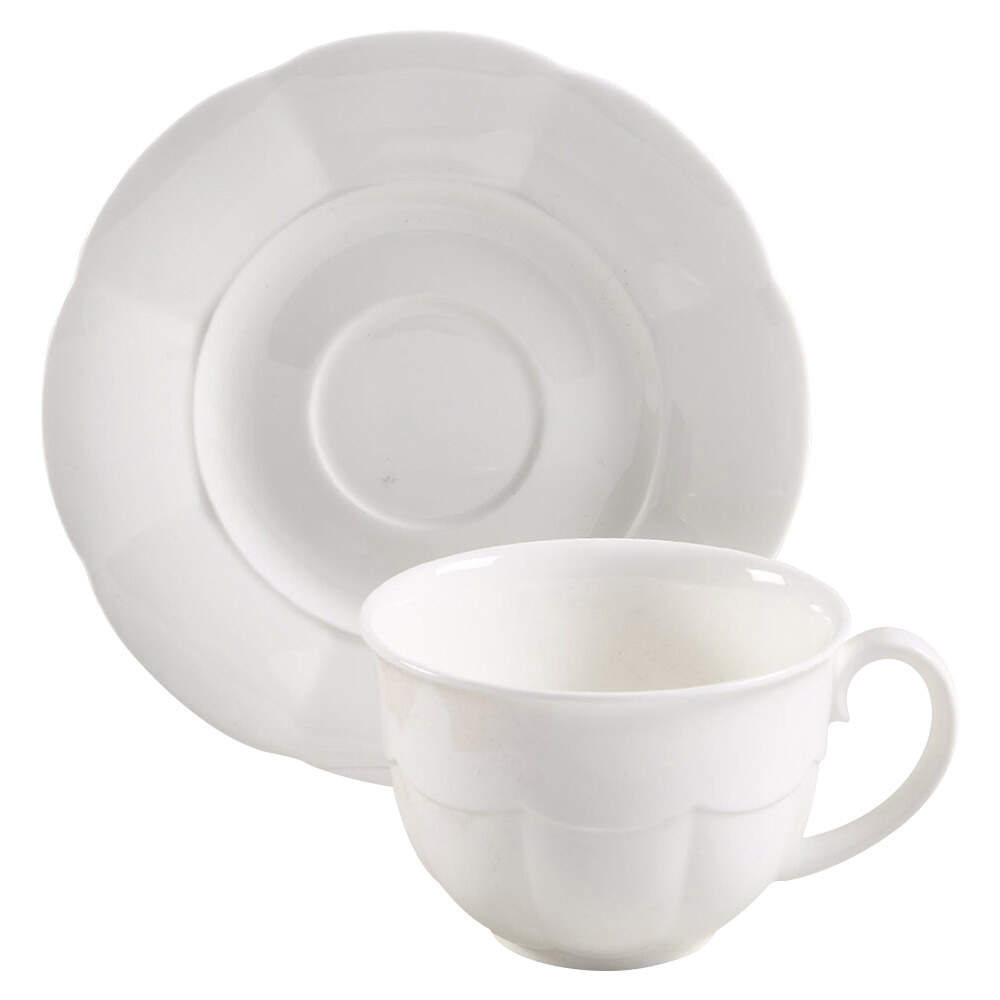 Damasco White Flat Cup & Saucer Set by Villeroy & Boch-1