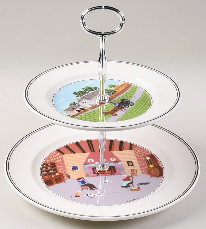 Design Naif 6 5/8"-10"  2 Tiered Serving Tray (Dp, Sp) HC by Villeroy & Boch-1