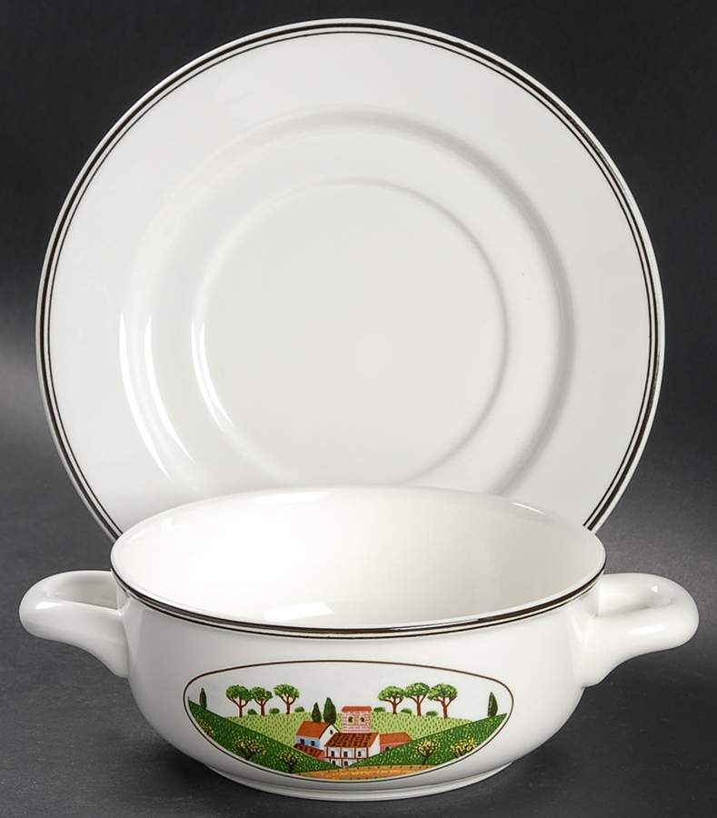Design Naif Flat Cream Soup Bowl & Saucer Set by Villeroy & Boch-1