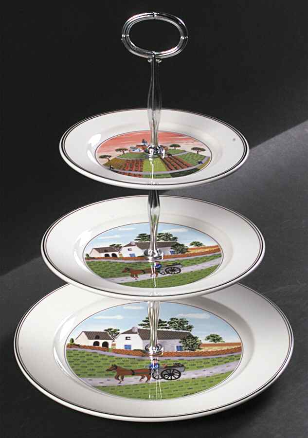Design Naif 13 7/8"-14 1/4" 3-Tiered Serving Tray(DP,SP,BB) HC by Villeroy & Boch-1