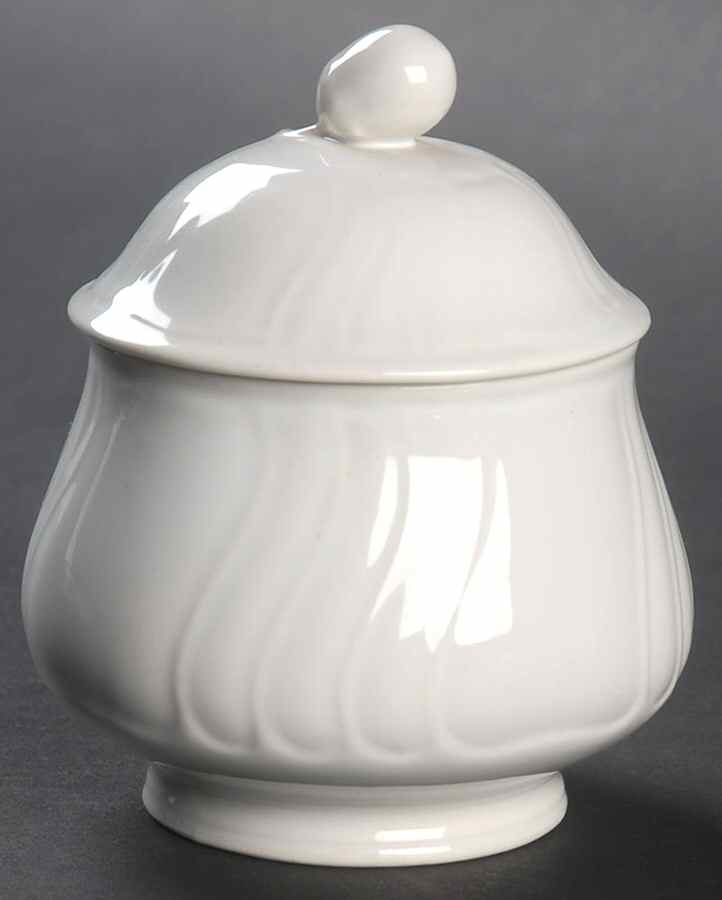 Diamant (White) Sugar Bowl & Lid by Villeroy & Boch-1