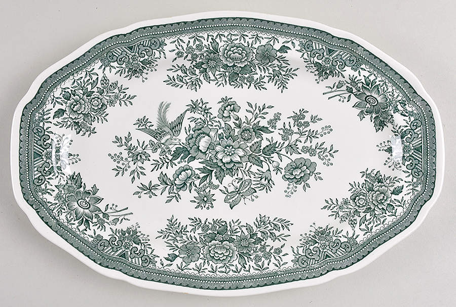 Fasan Green 12" Oval Serving Platter by Villeroy & Boch-1